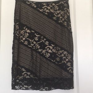 Brand New Black Lace with Nude Lining Skirt
